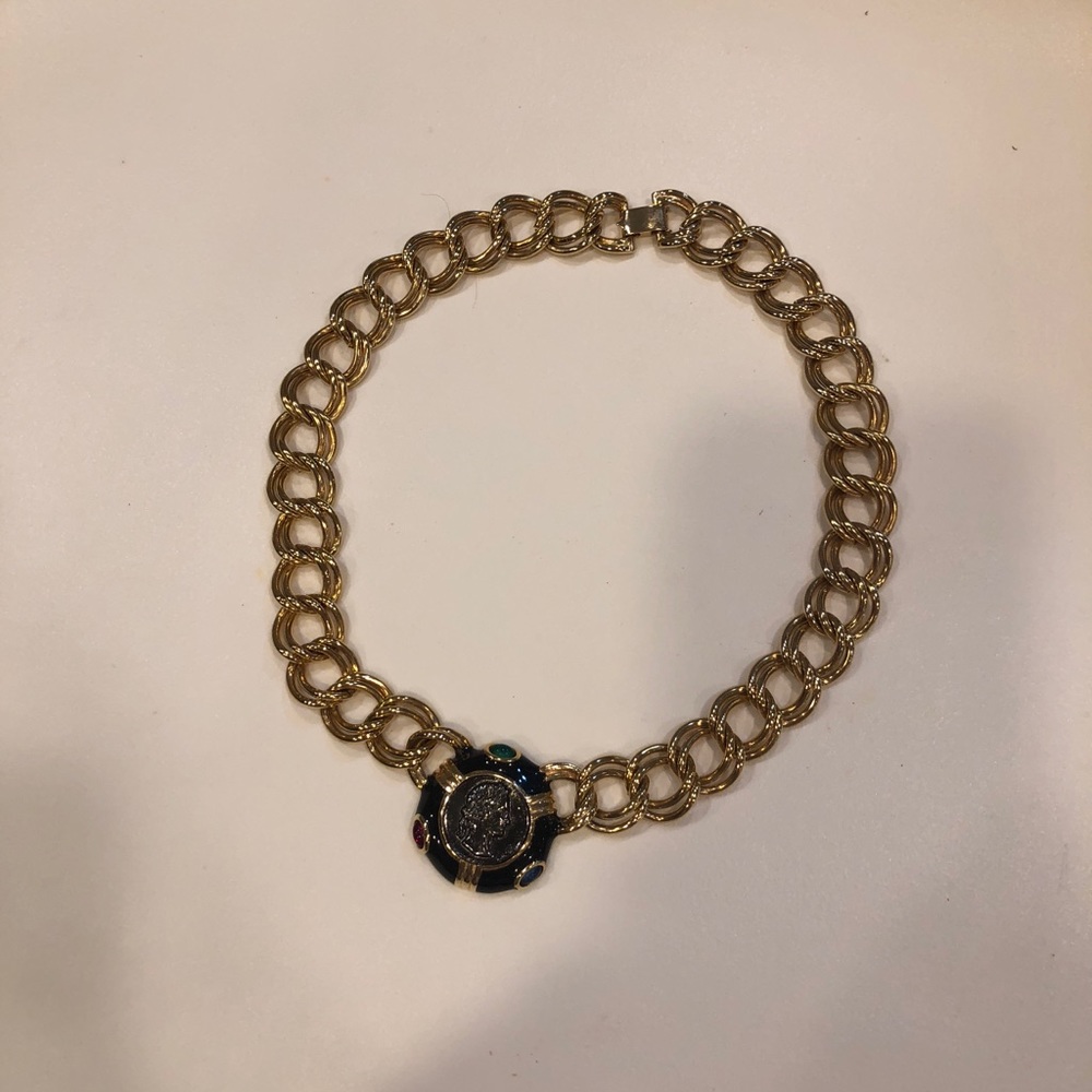 Gold necklace with coin detail